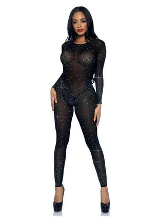 Leg Avenue Sheer Rhinestone Catsuit