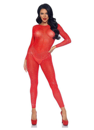 Leg Avenue Sheer Rhinestone Catsuit