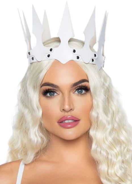 Faux Leather Spiked Crown