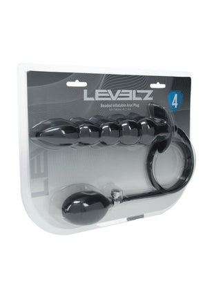 Levelz Beaded Inflatable Silicone Anal Plug - Black