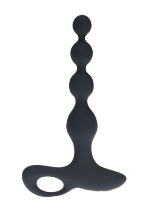 Levelz Beaded Vibrating Silicone Rechargeable Anal Plug with Remote Control - Black