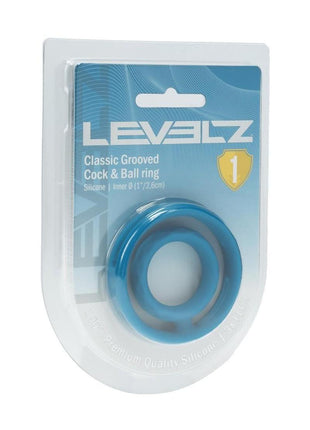 Levelz Classic Grooved Silicone Cock and Ball Ring - Teal