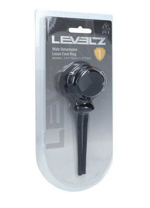 Levelz Detachable Wide Adjustable Silicone Lasso Cock Ring - Black - 5mm