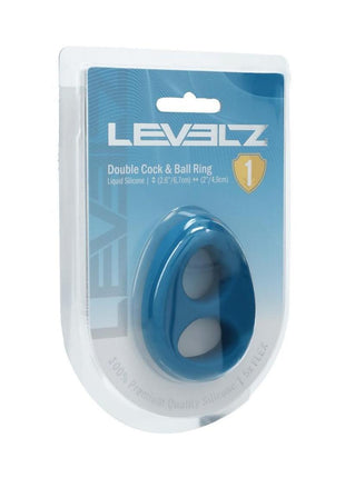 Levelz Double Liquid Silicone Cock and Ball Ring - Teal