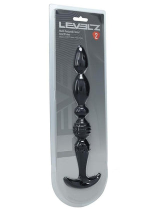 Levelz Multi Textured Silicone Flared Anal Probe - Black