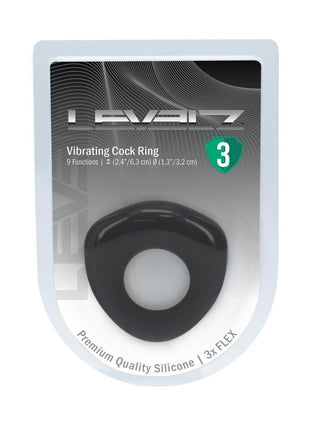 Levelz Sealed Liquid Silicone Rechargeable Vibrating Cock Ring - Black