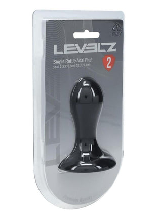 Levelz Single Rattle Liquid Silicone Anal Plug - Black - Small