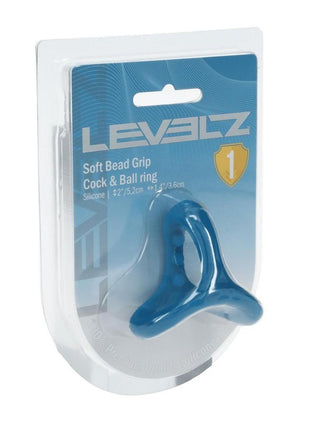 Levelz Soft Bead Grip Silicone Cock and Ball Ring - Teal
