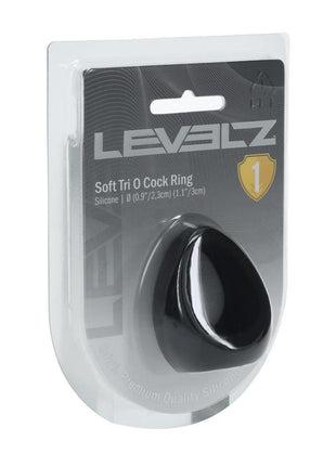 Levelz Soft Tri O Silicone Cock Ring - Black