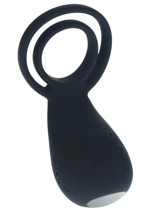 Levelz Vibrating Silicone Rechargeable Cock and Ball Ring with Paw Stimulator - Black