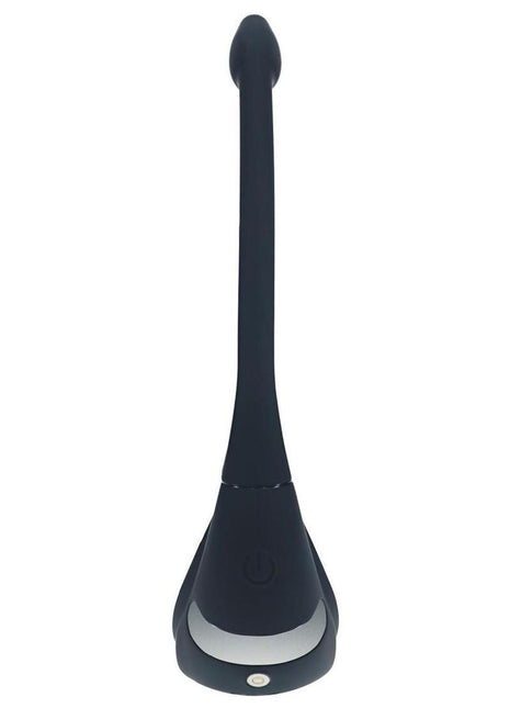 Levelz Vibrating Silicone Rechargeable Tri O Cock Ring with Prostate Stimulator and Remote Control - Black