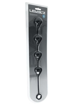 Levelz Waterdrop Silicone Anal Balls - Black - Large - 40mm
