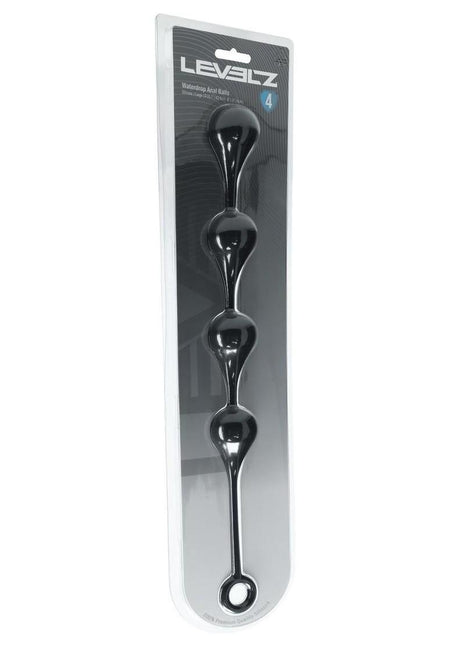 Levelz Waterdrop Silicone Anal Balls - Black - Large - 40mm
