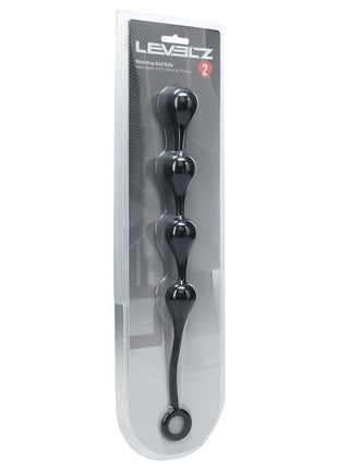 Levelz Waterdrop Silicone Anal Balls - Black - Medium - 30mm