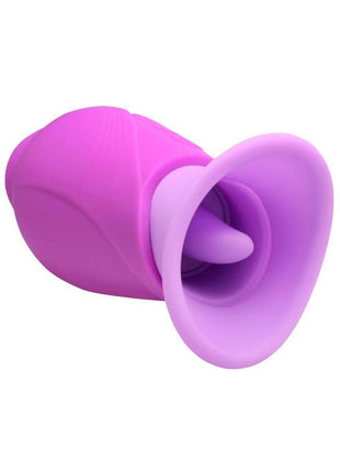 Lickgasm Licking Violet Sucking Licking Rechargeable Silicone Vibrator - Purple