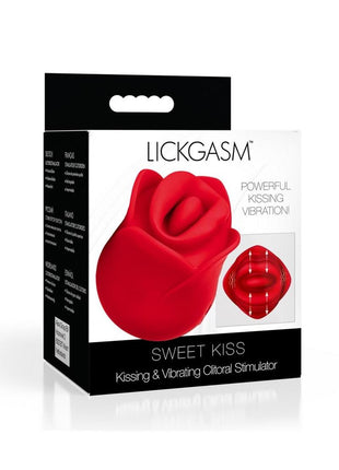 Lickgasm Sweet Kiss Kissing and Vibrating Rechargeable Silicone Clitoral Stimulator - Red