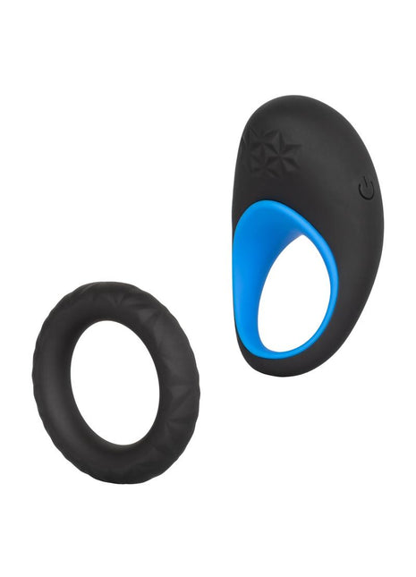 Link Up Max Silicone Vibrating Cock Ring - Black/Blue/Multicolor