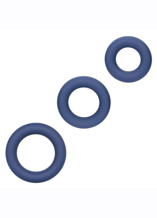 Link Up Ultra Soft Elite Set Silicone Cock Rings - Blue - Set Of 3