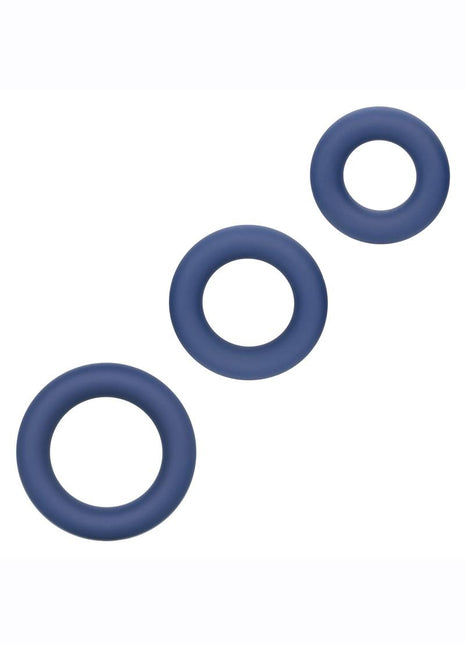 Link Up Ultra Soft Elite Set Silicone Cock Rings - Blue - Set Of 3