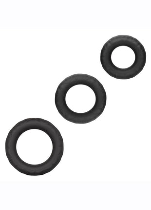 Link Up Ultra Soft Supreme Set Silicone Cock Rings - Black - Set Of 3