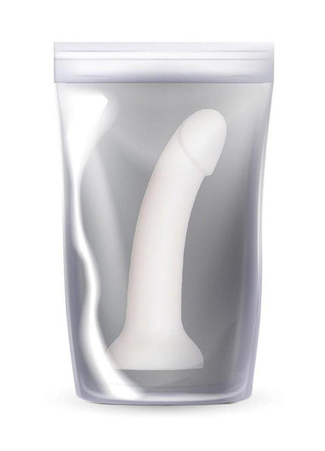 Liquid Silicone Dong with Suction Cup - White - 7in
