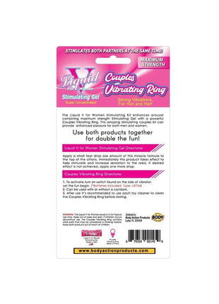 Liquid V Couples Cock Ring Kit - Pink