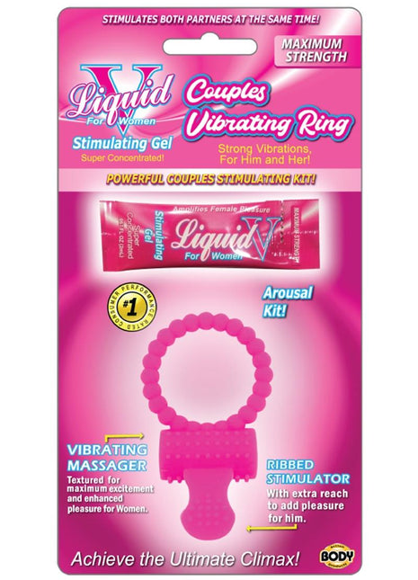 Liquid V Couples Cock Ring Kit - Pink