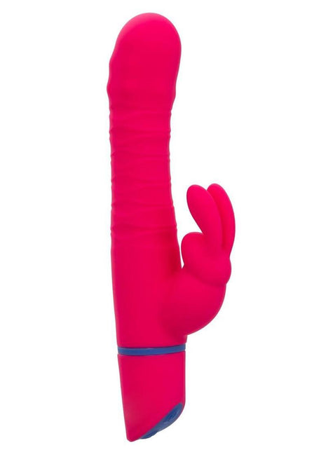 Love Bunny Beaded Spin Bunny Rechargeable Silicone Dual Motor Vibrator - Pink