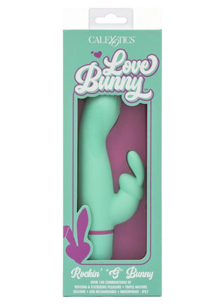 Love Bunny Rockin G Bunny Rechargeable Silicone Rocking Motion G-Spot Rabbit Vibrator - Green/Purple