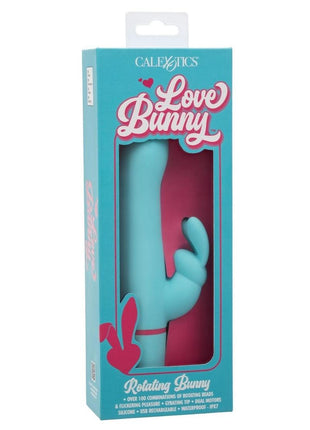 Love Bunny Rotating Bunny Rechargeable Silicone Rabbit Vibrator - Blue/Pink
