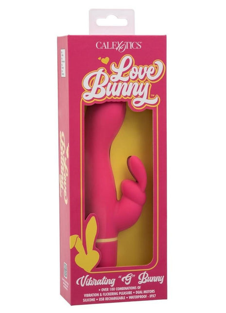 Love Bunny Vibrating G Bunny Rechargeable Silicone Rabbit Vibrator - Pink/Yellow
