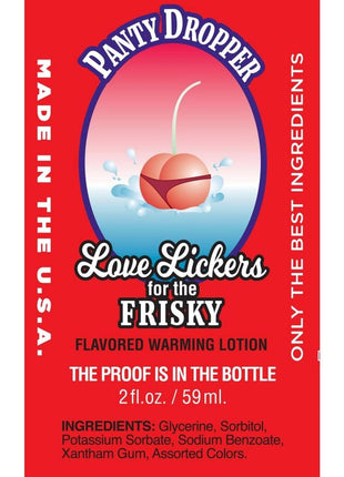 Love Lickers Cherry Flavored Warming Massage Oil 2oz - Panty Dropper