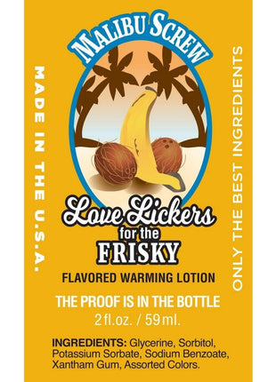 Love Lickers Pineapple and Coconut Flavored Warming Massage Oil 2oz -Malibu Screw