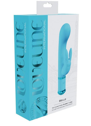 Loveline Belle 10 Function Rechargeable Silicone Rabbit Vibrator - Blue