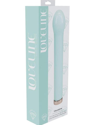 Loveline Celestia 10 Function Rechargeable Glass Bulb Tip Vibrator - Green - 6.3in