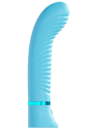 Loveline Divine 10 Function Rechargeable Silicone Ribbed G-Spot Vibrator - Blue