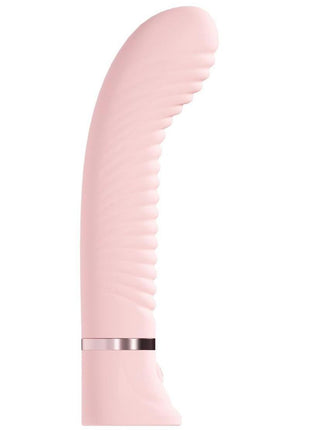Loveline Divine 10 Function Rechargeable Silicone Ribbed G-Spot Vibrator - Pink