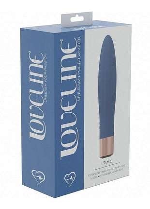 Loveline Fame Silicone Rechargeable 10 Speed Mini Vibrator - Blue