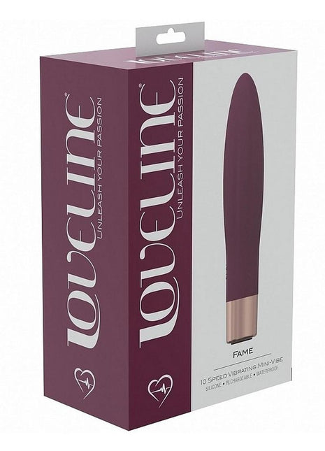 Loveline Fame Silicone Rechargeable 10 Speed Mini Vibrator - Burgundy
