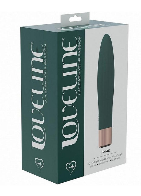Loveline Fame Silicone Rechargeable 10 Speed Mini Vibrator - Forest - Green