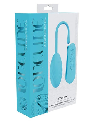 Loveline Felicite 10 Function Silicone Rechargeable Egg Vibe - Blue