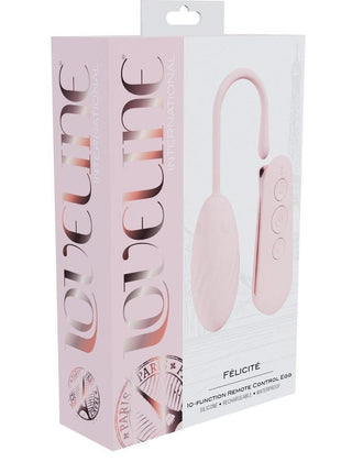 Loveline Felicite 10 Function Silicone Rechargeable Egg Vibe with Remote Control - Pink