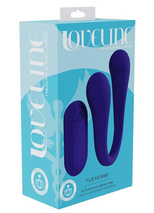 Loveline Flexease Bend 10 Function Silicone Rechargeable Vibrator - Purple