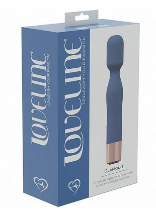 Loveline Glamour Silicone Rechargeable 10 Speed Mini Wand - Blue