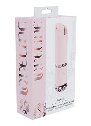 Loveline Luxe Silicone Rechargeable 10 Function Mini Lipstick Vibrator - Pink