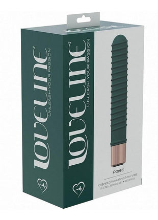 Loveline Poise Silicone Rechargeable 10 Speed Mini Vibrator - Forest - Green