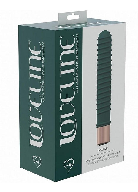 Loveline Poise Silicone Rechargeable 10 Speed Mini Vibrator - Forest - Green