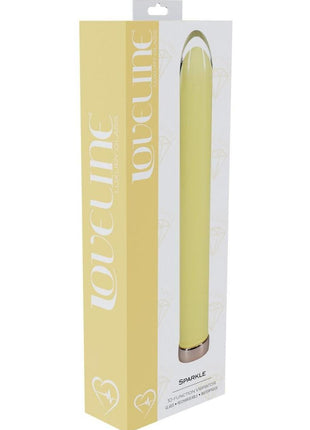 Loveline Sparkle Rechargeable 10 Function Glass Vibrator - Yellow - 6.3in