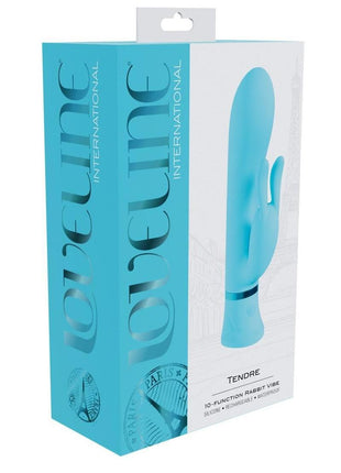 Loveline Tendre 10 Function Rechargeable Silicone Rabbit Vibrator - Blue