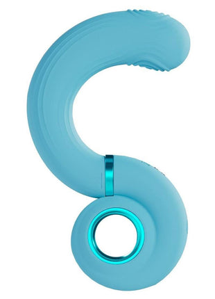 Loveline Tic-Tac Tapping Swirl Rechargeable Silicone Vibrator - Blue